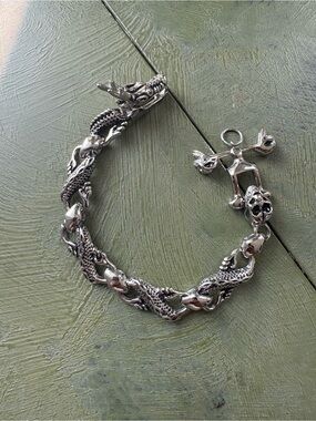 Silver tone Dragon Bracelet